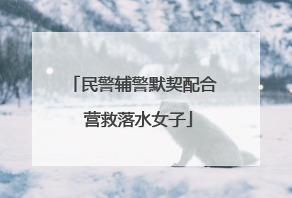 民警辅警默契配合 营救落水女子