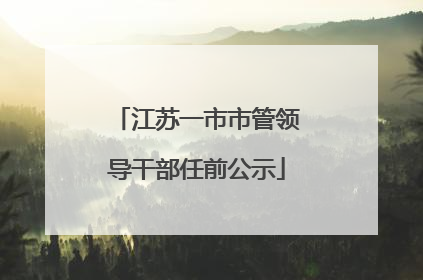 江苏一市市管领导干部任前公示