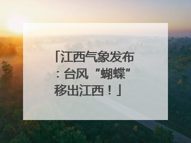 江西气象发布：台风“蝴蝶”移出江西！