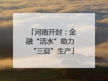 河南开封：金融“活水”助力“三夏”生产