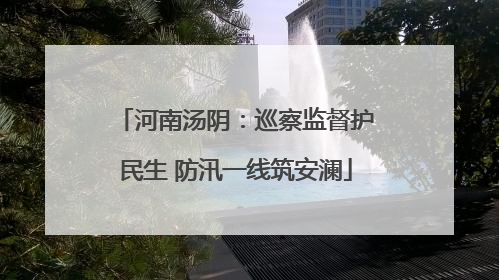 河南汤阴：巡察监督护民生 防汛一线筑安澜