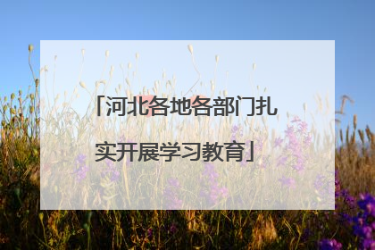 河北各地各部门扎实开展学习教育