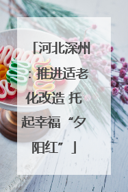 河北深州：推进适老化改造 托起幸福“夕阳红”