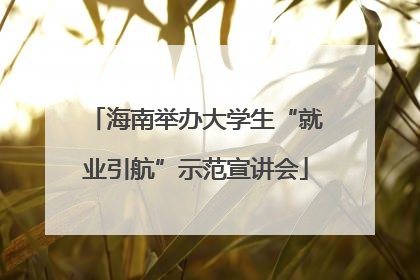 海南举办大学生“就业引航”示范宣讲会
