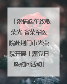 浓情端午致敬荣光 省荣军医院赴荆门市光荣院开展主题党日暨慰问活动