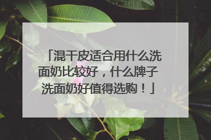 混干皮适合用什么洗面奶比较好，什么牌子洗面奶好值得选购！
