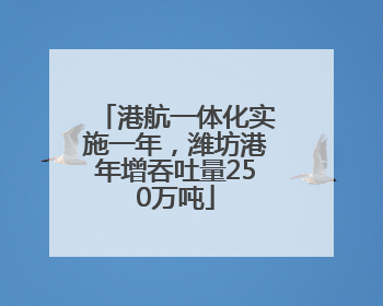 港航一体化实施一年，潍坊港年增吞吐量250万吨