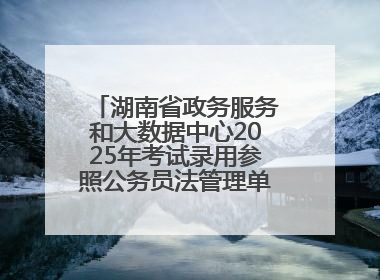 湖南省政务服务和大数据中心2025年考试录用参照公务员法管理单位工作人员拟录用人员名单公示