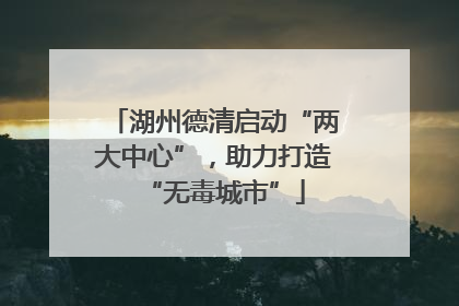湖州德清启动“两大中心”，助力打造“无毒城市”
