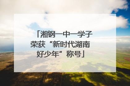湘钢一中一学子荣获“新时代湖南好少年”称号