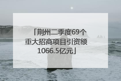 荆州二季度69个重大招商项目引资额1066.5亿元