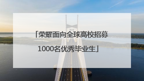 荣耀面向全球高校招募1000名优秀毕业生