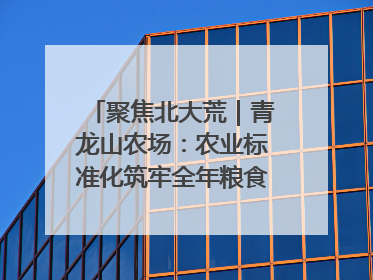 聚焦北大荒｜青龙山农场：农业标准化筑牢全年粮食安全根基