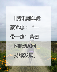 腾讯副总裁蔡光忠：“一带一路”背景下推动AI可持续发展