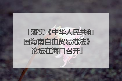 落实《中华人民共和国海南自由贸易港法》论坛在海口召开