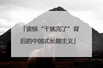 读懂“干就完了”背后的中国式长期主义