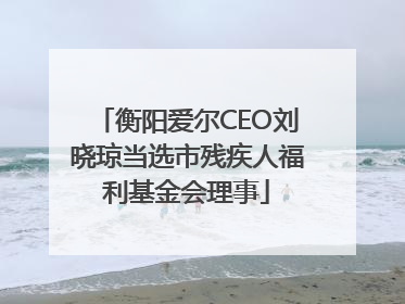 衡阳爱尔CEO刘晓琼当选市残疾人福利基金会理事