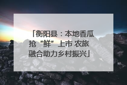 衡阳县：本地香瓜抢“鲜”上市 农旅融合助力乡村振兴