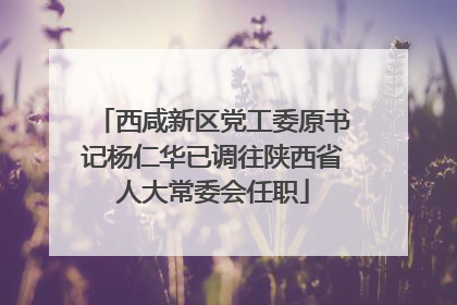 西咸新区党工委原书记杨仁华已调往陕西省人大常委会任职