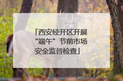 西安经开区开展“端午”节前市场安全监督检查