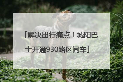 解决出行痛点！城阳巴士开通930路区间车
