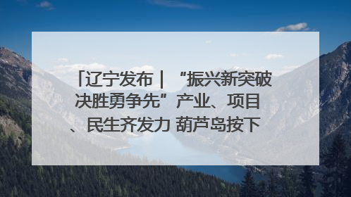 辽宁发布｜“振兴新突破 决胜勇争先”产业、项目、民生齐发力 葫芦岛按下决胜之年“加速键”