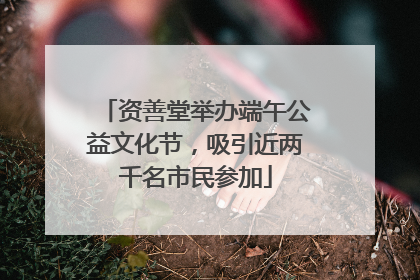 资善堂举办端午公益文化节，吸引近两千名市民参加