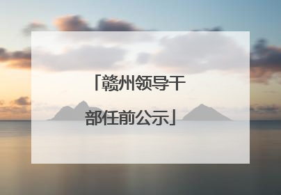 赣州领导干部任前公示