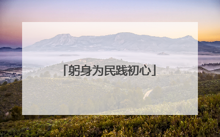 躬身为民践初心
