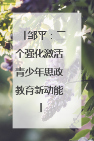 邹平：三个强化激活青少年思政教育新动能
