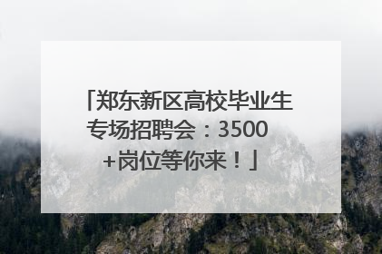 郑东新区高校毕业生专场招聘会：3500+岗位等你来！