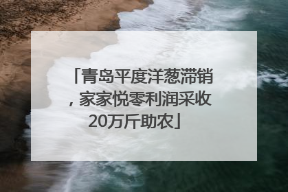 青岛平度洋葱滞销，家家悦零利润采收20万斤助农