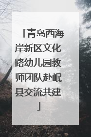 青岛西海岸新区文化路幼儿园教师团队赴岷县交流共建