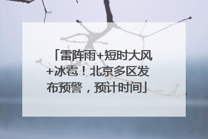 雷阵雨+短时大风+冰雹！北京多区发布预警，预计时间