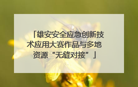 雄安安全应急创新技术应用大赛作品与多地资源“无缝对接”