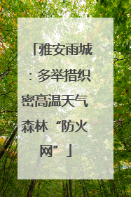 雅安雨城：多举措织密高温天气森林“防火网”