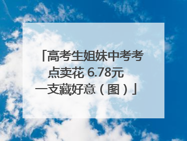 高考生姐妹中考考点卖花 6.78元一支藏好意（图）