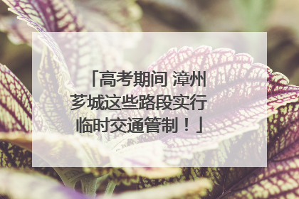 高考期间 漳州芗城这些路段实行临时交通管制！