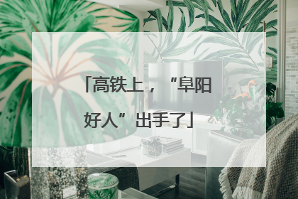高铁上，“阜阳好人”出手了