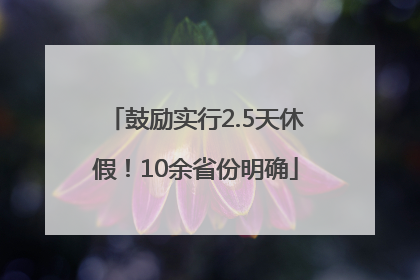 鼓励实行2.5天休假！10余省份明确