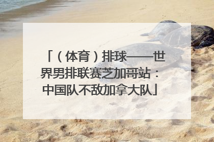 （体育）排球——世界男排联赛芝加哥站：中国队不敌加拿大队