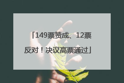 149票赞成、12票反对！决议高票通过