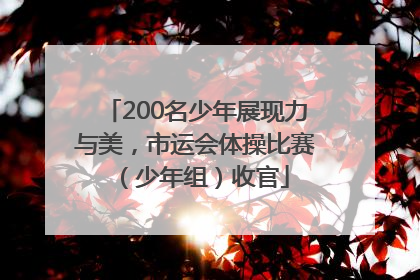 200名少年展现力与美，市运会体操比赛（少年组）收官
