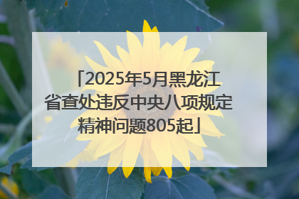 2025年5月黑龙江省查处违反中央八项规定精神问题805起