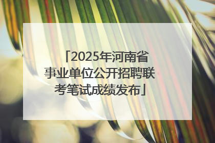 2025年河南省事业单位公开招聘联考笔试成绩发布