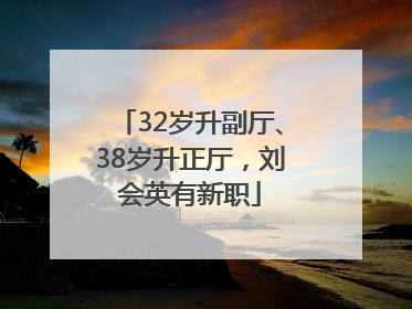 32岁升副厅、38岁升正厅，刘会英有新职