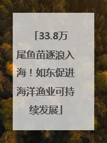 33.8万尾鱼苗逐浪入海！如东促进海洋渔业可持续发展