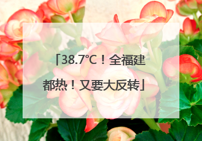 38.7℃！全福建都热！又要大反转