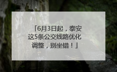 6月3日起，泰安这5条公交线路优化调整，别坐错！