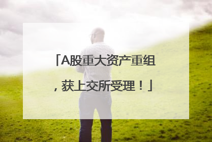 A股重大资产重组，获上交所受理！